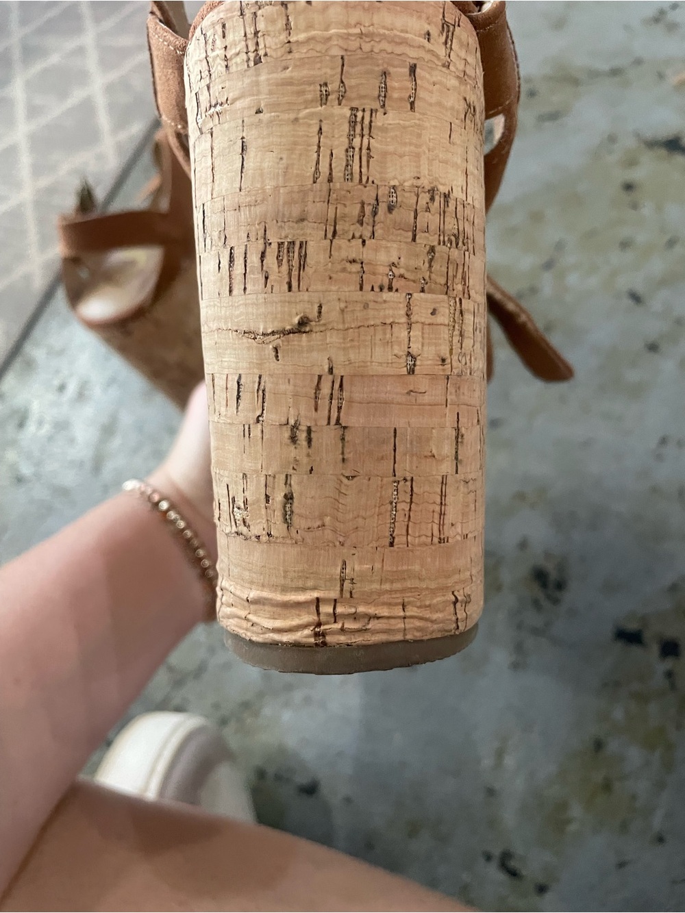 Sugar Women’s Lydia Platform Sandals with Brown Suede Straps and Cork Heels Sz 7 - Picture 8 of 15